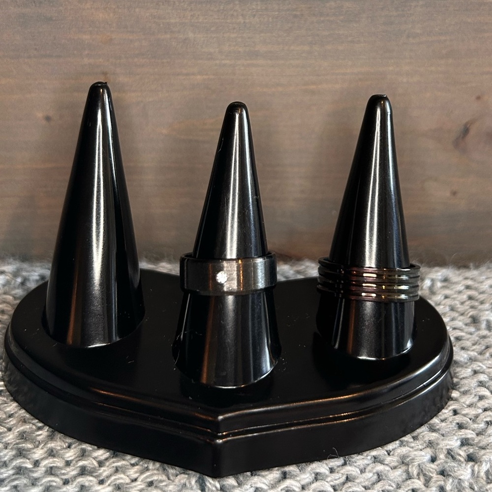 Set Of Two Gunmetal Rings
